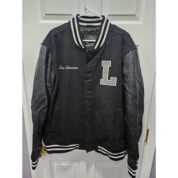 LEVI'S 73 MIXED MEDIA Letterman Varsity Bomber Wool Jacket Sz XXL - Picture 1 of 16